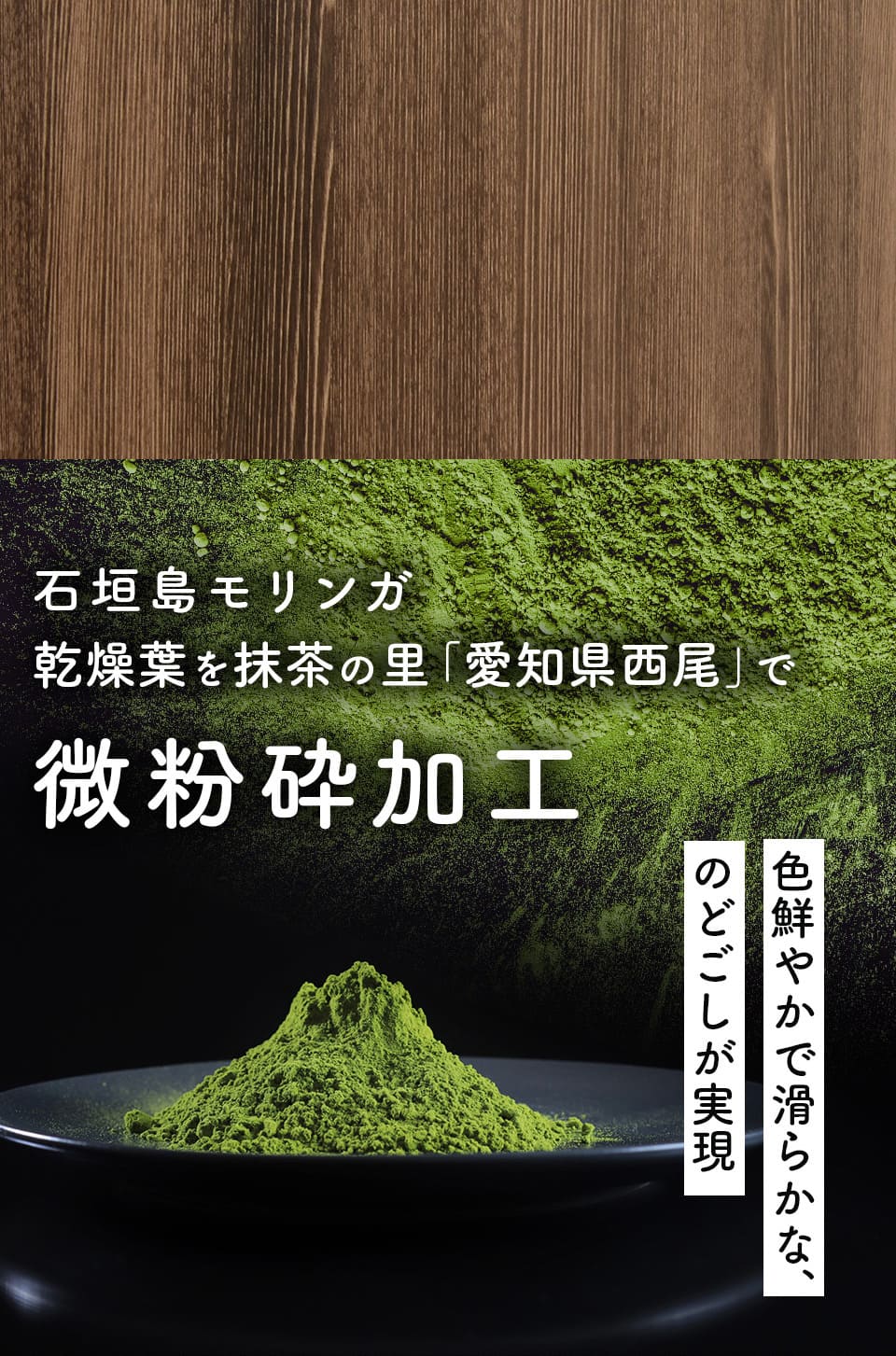 石垣島モリンガ乾燥葉を抹茶の里「愛知県西尾」で微粉砕加工