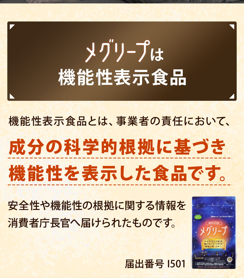 そのお悩みにメグリープをお試しください。メグリープは機能性表示食品